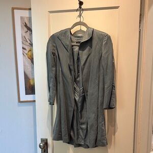 Eileen Fisher Open Front Linen and Silk Coat